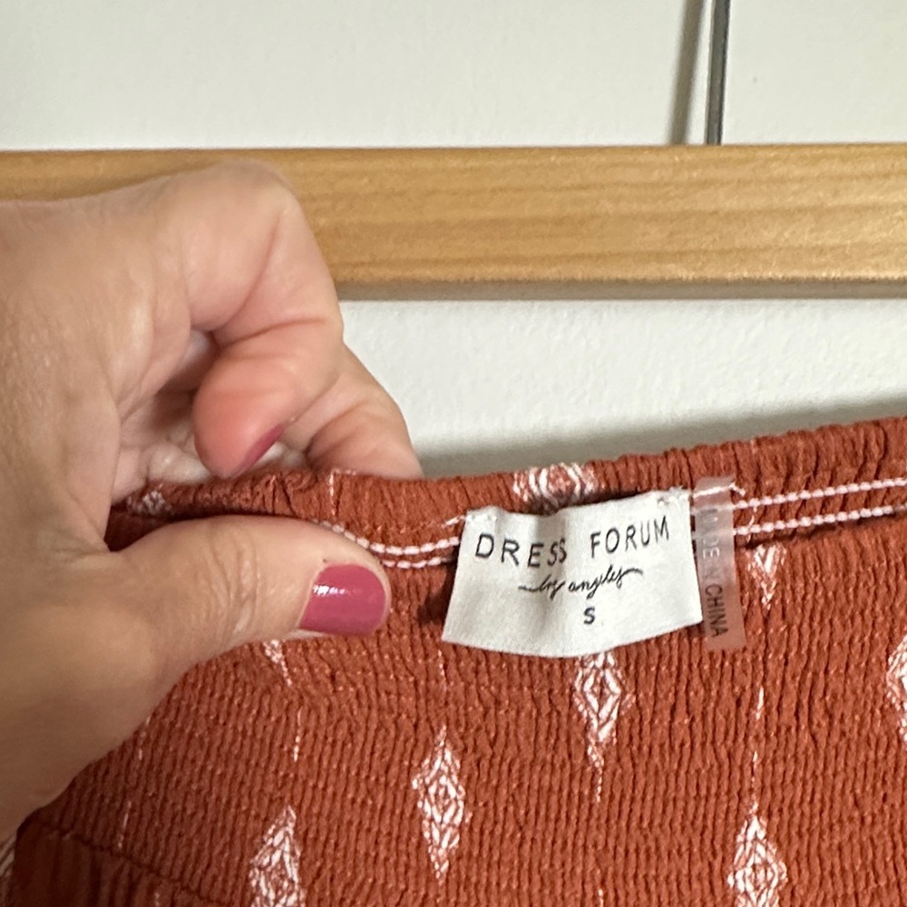 Dress Forum Los Angeles Boho Style Rust Wide Leg Pants Small - Picture 4 of 6